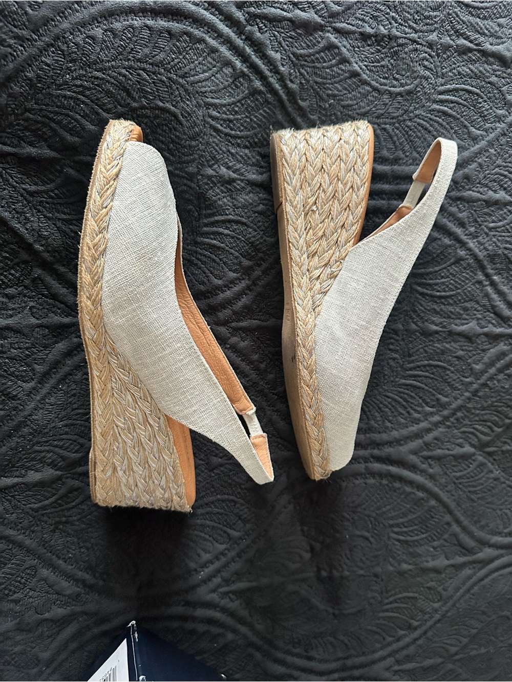 Andre Assous Light Beige Slingback Espadrille Wedges - Picture 7 of 14